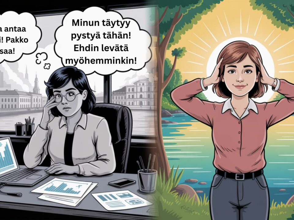 Jatkuva paine suoriutua täydellisesti voi johtaa uupumukseen, mutta opettelemalla tunnistamaan ja haastamaan vaativuuden uskomuksia voit löytää levon ja hyväksynnän.